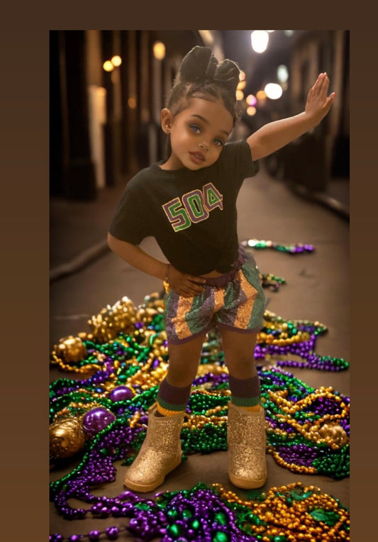 Mardi Gras 504 kids shirt